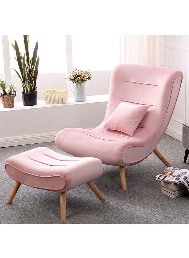 JCB CHIC Lazy Chair with Ottoman,Comfy Fabric Accent Lounge Arm Chair with Lumbar Pillow and Footrest,Lazy Sofa Single Sofa Modern Minimalist Recliner Sofa for Bedroom, Living Room - Image 1
